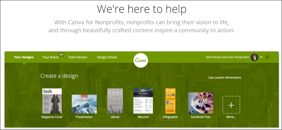Canva for nonprofits